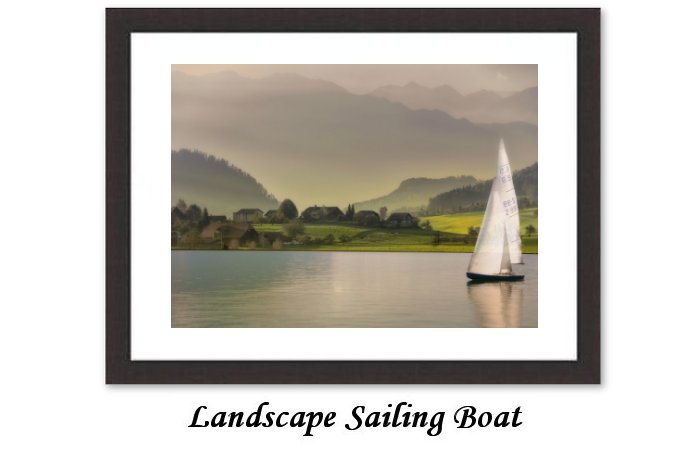 Landscape Sailing Boat Framed Print